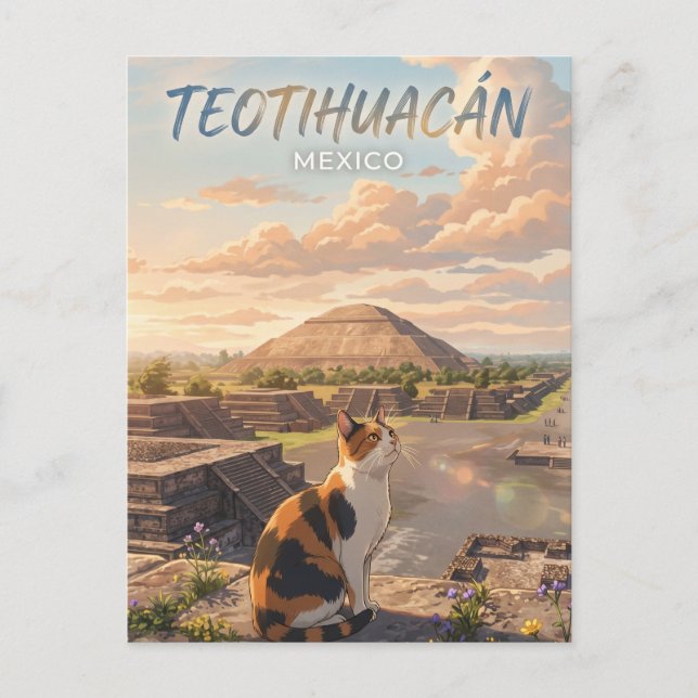 Teotihuacán arkeologiska zon Mexiko Vykort (Framsida)
