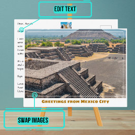Teotihuacan Pyramids i Mexico City Vykort