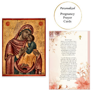 Teotokos Kristus Child Gravid Prayer Card Placeringskort
