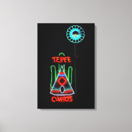 Tepee Curios Neon Sign, Tucumcari, New mexico Canvastryck