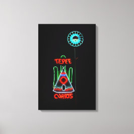 Tepee Curios Neon Sign, Tucumcari, New mexico Canvastryck