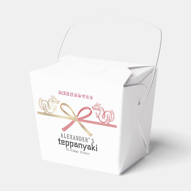 Teppanyaki Japanska Steakhouse Dragon Birthday Presentaskar (Framsidan Sidan)