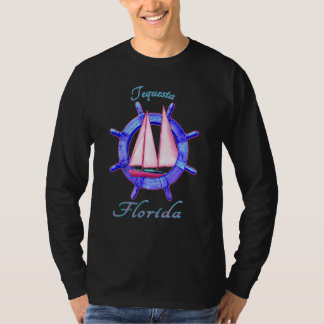 Tequesta Florida Sailboat Vacation Nautica T Shirt