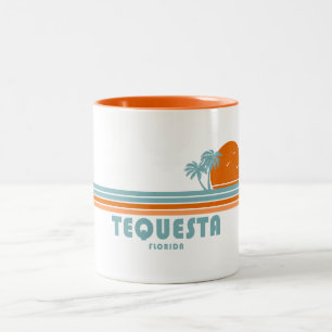 Tequesta Florida Sol Handflatan Träd Två-Tonad Mugg
