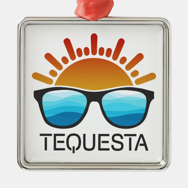 Tequesta Florida Solglasögon Julgransprydnad Metall (Framsidan)
