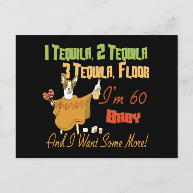 Tequila 60:e Födelsedagsfesten Collection Inbjudan Vykort (Framsida)