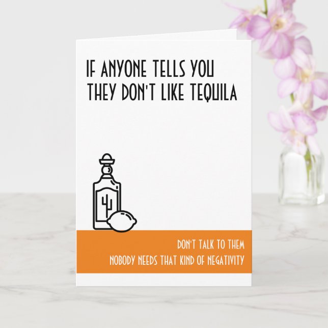 Tequila Älskare Standard Orange Birthday Kort (Orkide)