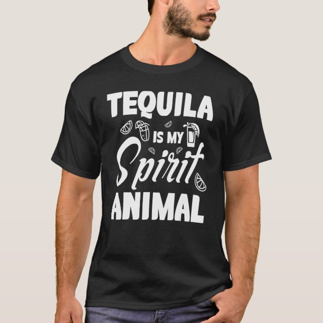 Tequila är mitt andningsdjur t shirt (Framsida)
