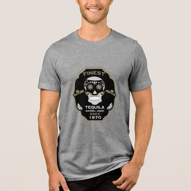 Tequila Birthday över Backe T Shirt (Framsida)