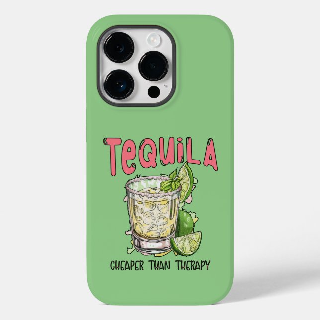 Tequila Cheaper Than Therapy Funny Tequila Mexican (Baksida)