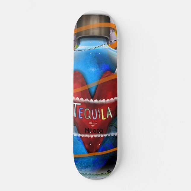 Tequila gjord i Mexiko Mini Skateboard Bräda 18,5 Cm (Framsida)