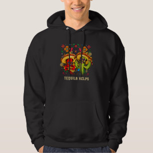Tequila hjälper Cinco De Mayo humor mexikansk fest Hoodie