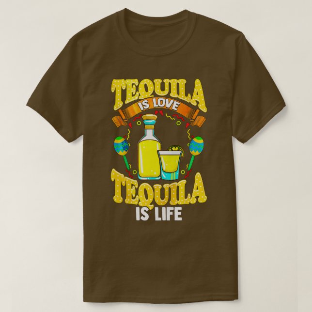 Tequila is Kärlek cinco de Mayo T Shirt (Design framsida)