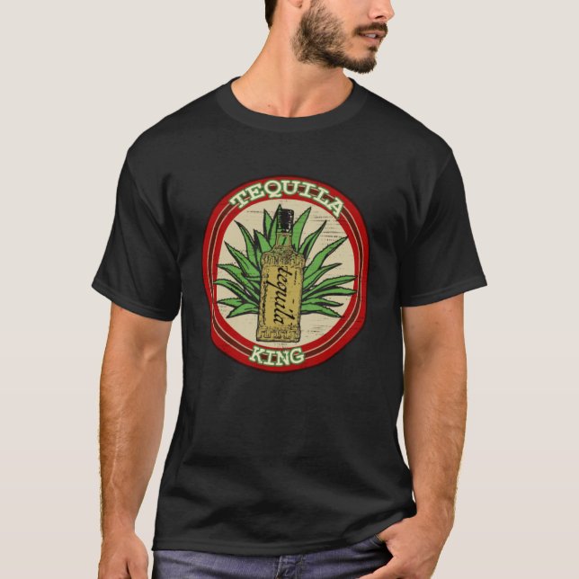 Tequila Kung Coola Tequila Flaska Agave Distress T Shirt (Framsida)