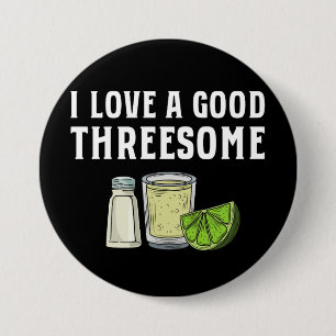 Tequila Lime och Salt Funny Bartender Knapp