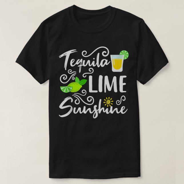 Tequila Lime och Sunshine Funny Summer Beach Vacat T Shirt (Design framsida)