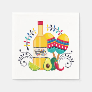 Tequila, Maracas Mexican Folk Art Pappersservett