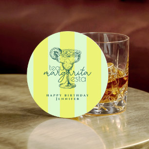 Tequila Margarita Grön Cocktail Födelsedagsfest Underlägg Papper Rund