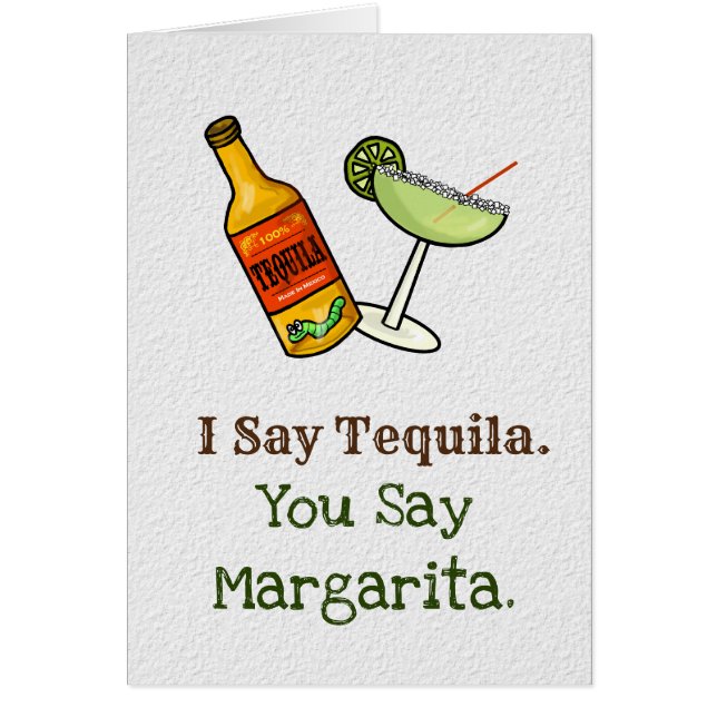 Tequila & Margarita Romantic Par Greeting Card Hälsningskort (Framsidan)