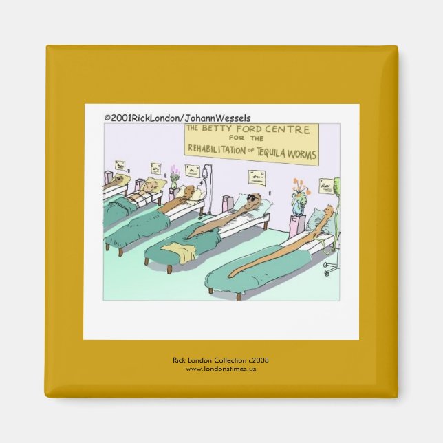 Tequila Mask Rehab Funny Tecknad Novelty Magnet (Framsidan)