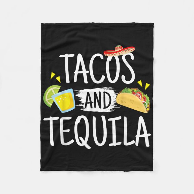 Tequila Mexican Sombrero Tee Gift Fleecefilt (Framsidan)