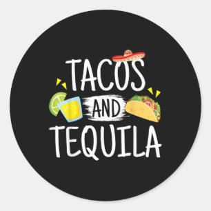 Tequila Mexican Sombrero Tee Gift Runt Klistermärke