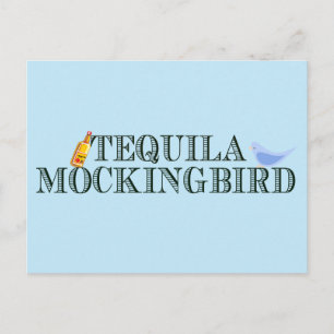 Tequila Mockingbird Funny Bok Älskare Pun Blue Vykort