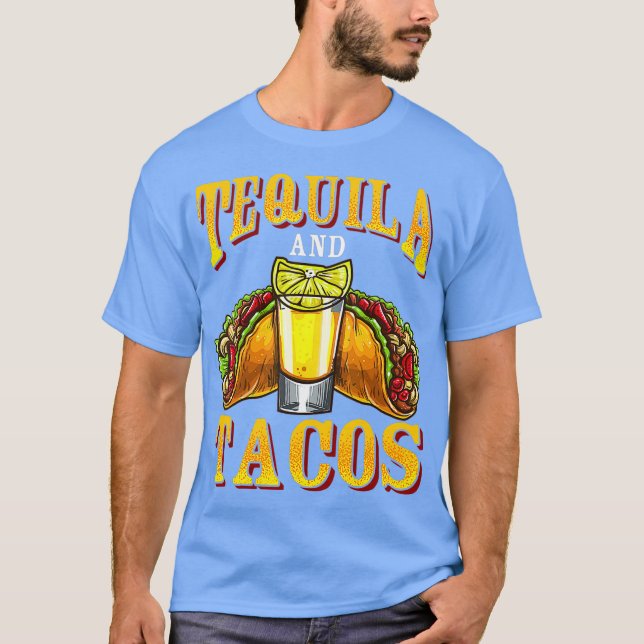 Tequila och Tacos Tequila Day Meican Drinking T Shirt (Framsida)