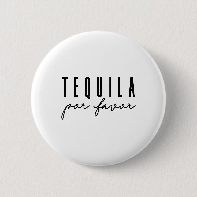 Tequila Por Favor Party Funny Vuxen Drinking Cinco Knapp (Framsida)