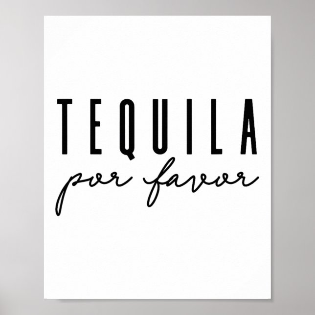 Tequila Por Favor Party Funny Vuxen Drinking Cinco Poster (Framsidan)