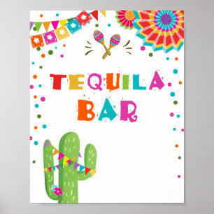 Tequila Pub Fiesta Drinks Cactus Bord Sign Poster