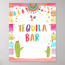 Tequila Pub Fiesta Drinks Cactus Bord Sign Poster