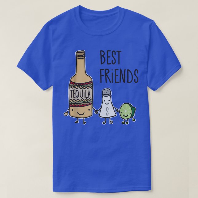 Tequila Salt och Lime Best Friends Margarita T T Shirt (Design framsida)
