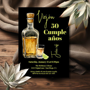Tequila Shot Milestone Man's Birthday Inbjudningar