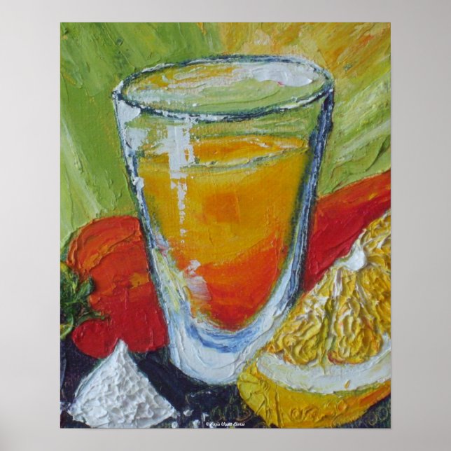 Tequila Shot & Red Chili Pepper Fine Art Poster (Framsidan)