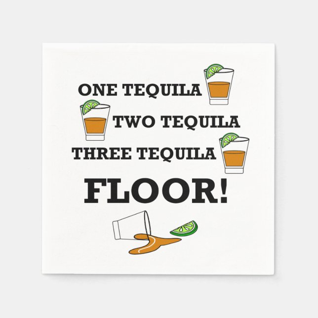 Tequila Shotglas Med Limekile Cocktails Pappersservett (Framsidan)
