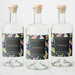 Tequila Shots Mönster Spritflaskor Etikett