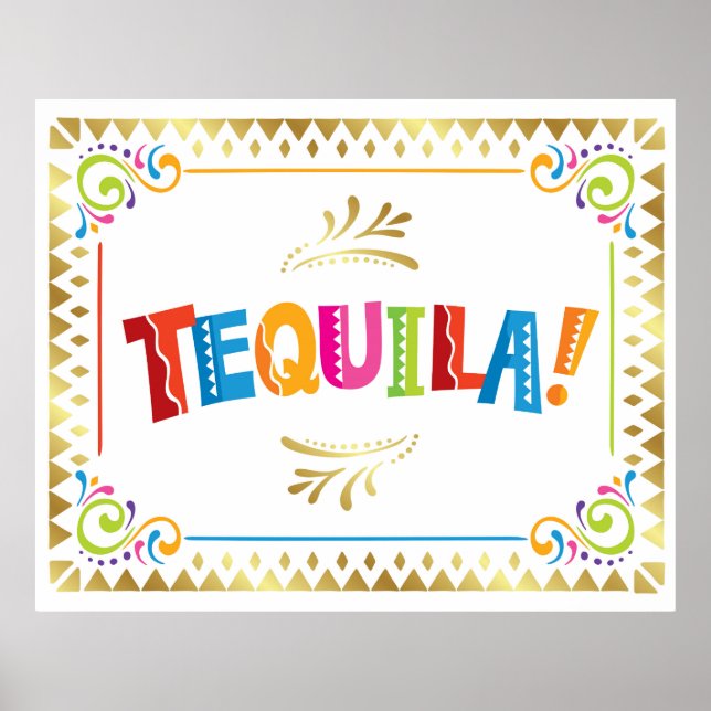TEQUILA! Skriv ut Fiesta Party Poster (Framsidan)