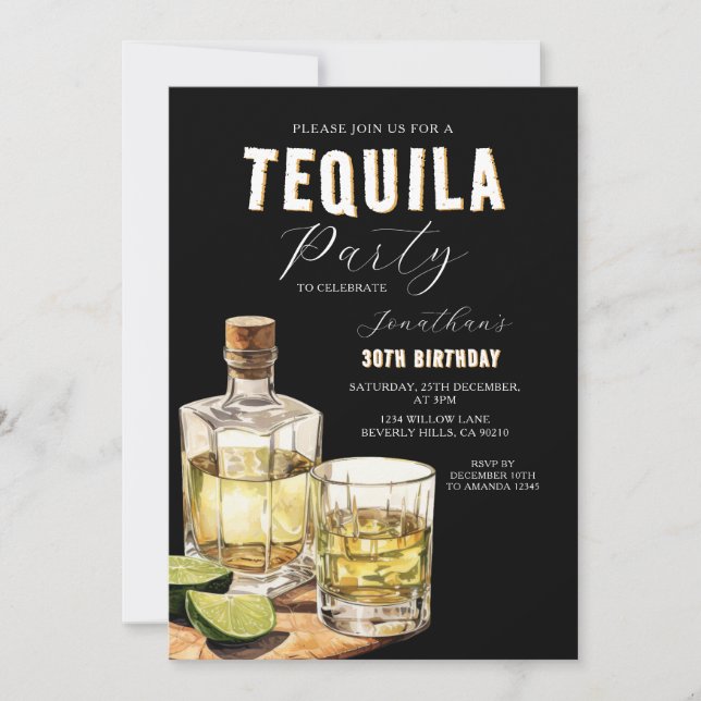 Tequila-smakning Vuxen Födelsedags överraskningsfe Inbjudningar (Framsida)