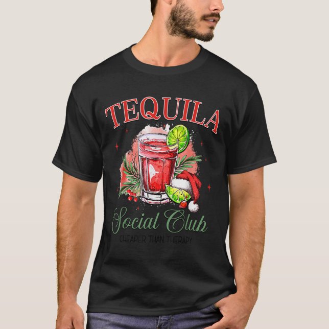 Tequila Social Club Tequila Tail Club Drinking Chr T Shirt (Framsida)