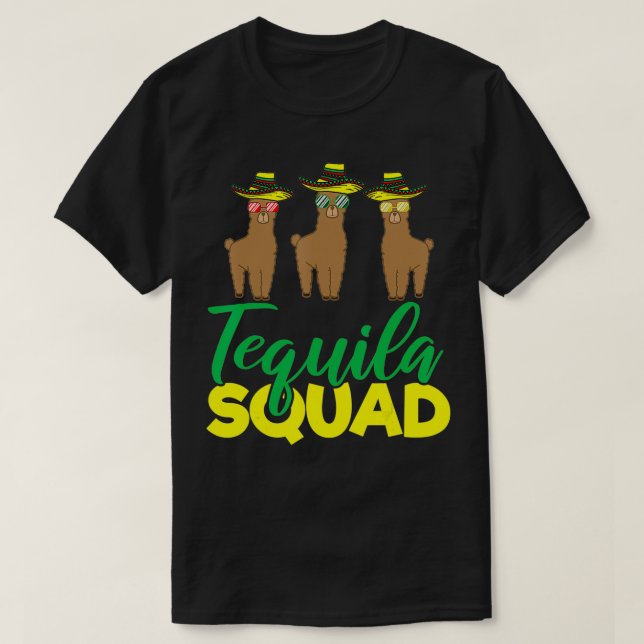 Tequila Squad Llama Matching Cinco De Mayo Meican T Shirt (Design framsida)