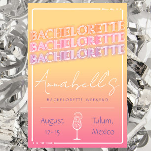Tequila Sunrise Bachelorette Helg Itinerary Inbjudningar