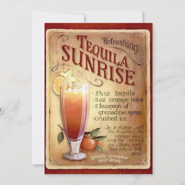 Tequila Sunrise Cocktail-fest Inbjudan (Framsida)