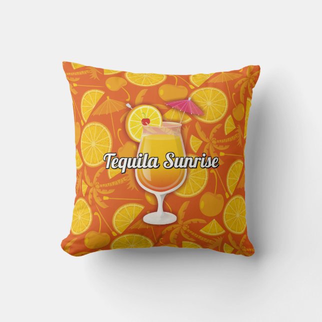 Tequila Sunrise Cocktail Kudde (Framsida)