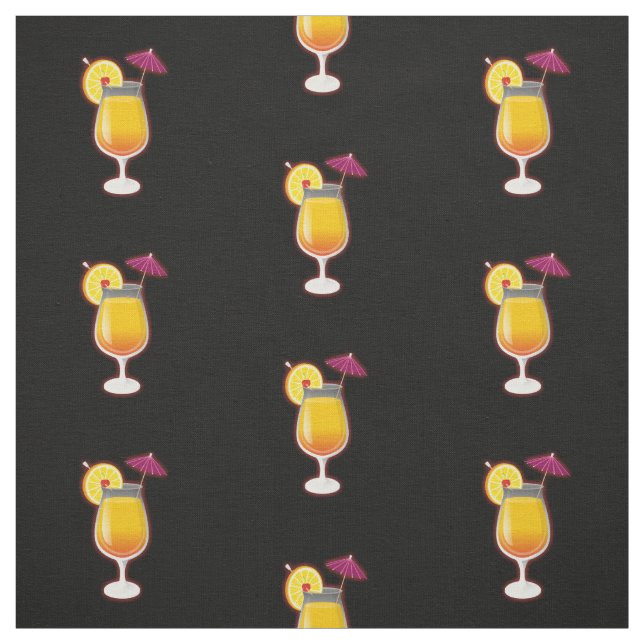 Tequila Sunrise Cocktail Mönster Tyg (Provkarta)