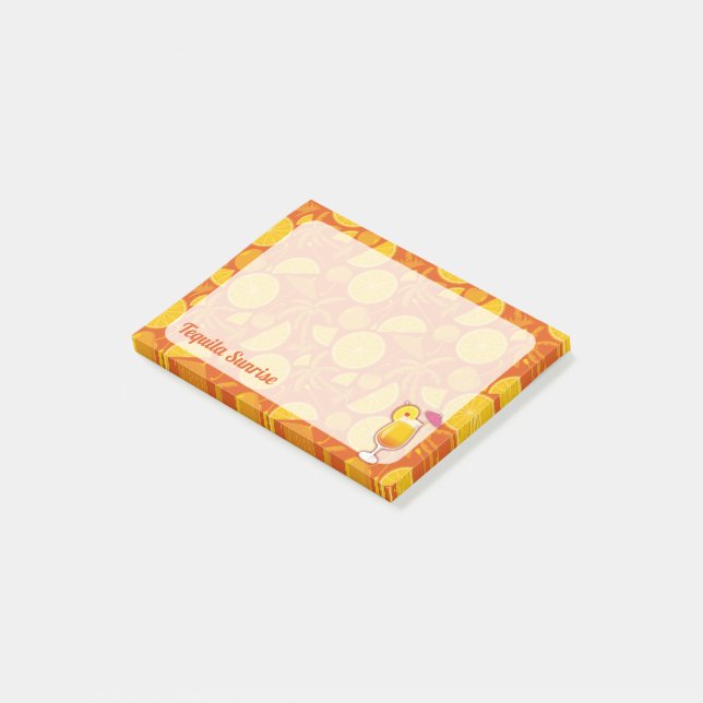 Tequila Sunrise Cocktail Post-it Block (Vinklad)