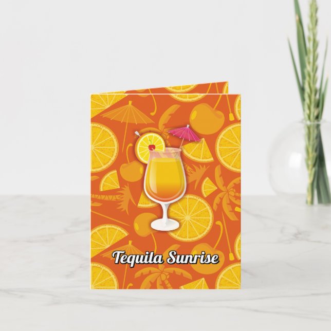 Tequila Sunrise Cocktail Recipe Kort (Framsida)