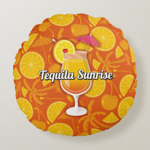 Tequila Sunrise Cocktail Rund Kudde