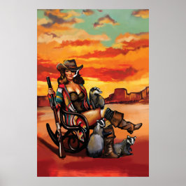"Tequila Sunrise" Coola Vintage Pinup Gift Art Poster