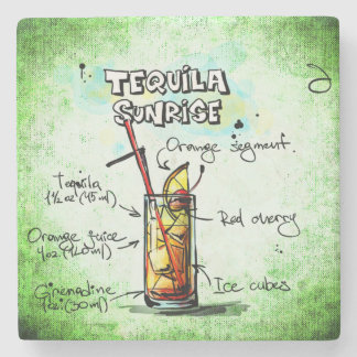 Tequila Sunrise Drink Recipe Underlägg Sten